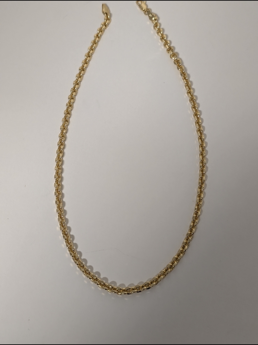 18K Gold Plated 750 Italy Classic Gold Rope Chain Necklace